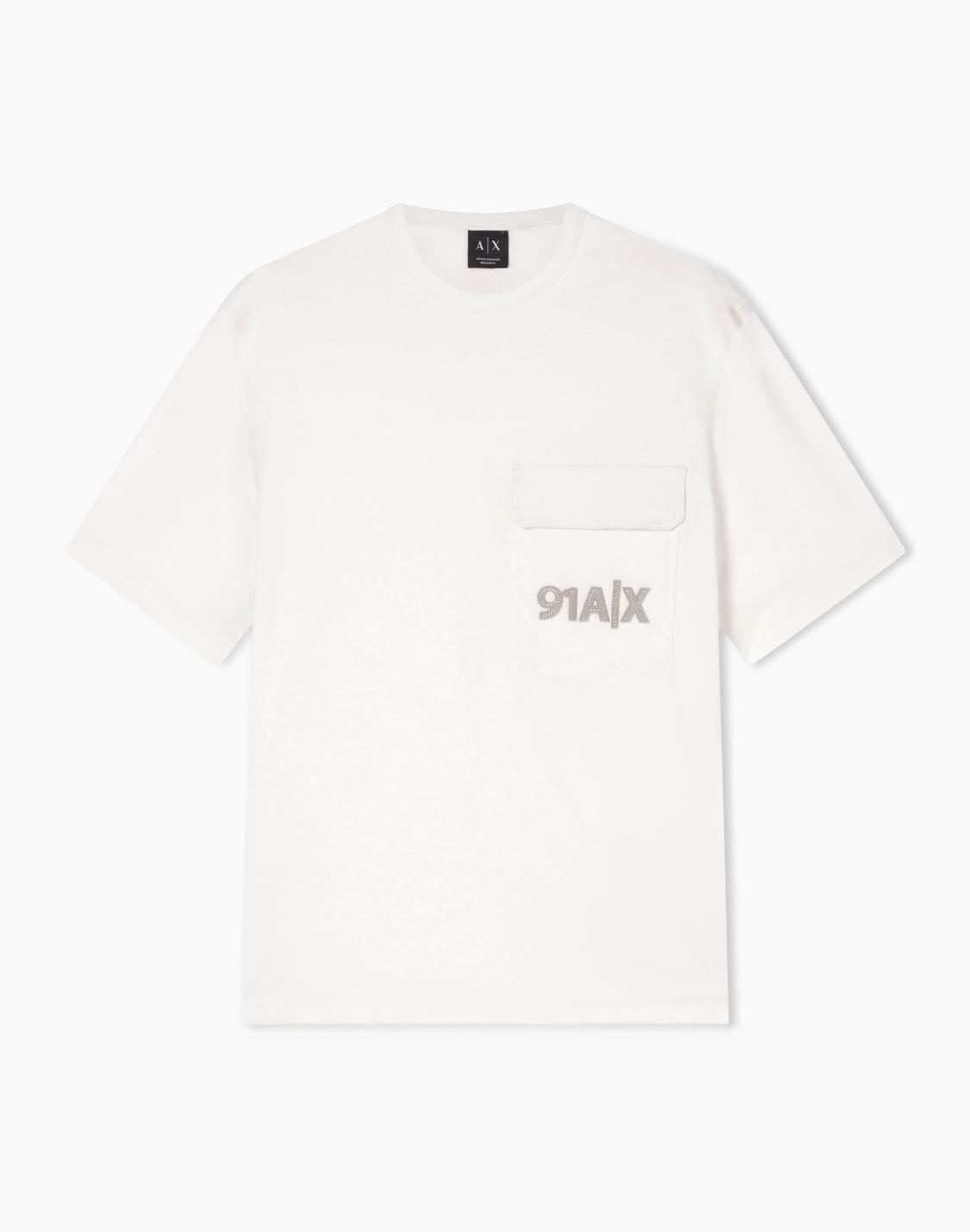 axロゴ-パッチポケット-半袖クルネックtシャツ-ホワイト--armani-exchange