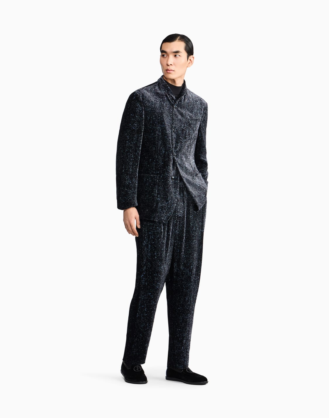 single-breasted-jacket-in-chevron-print-velvet-black--giorgio-armani