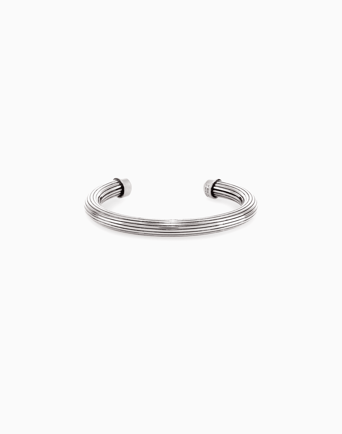 armreif-aus-silber-mit-gerippter-struktur-und-offenen-enden-silber--giorgio-armani