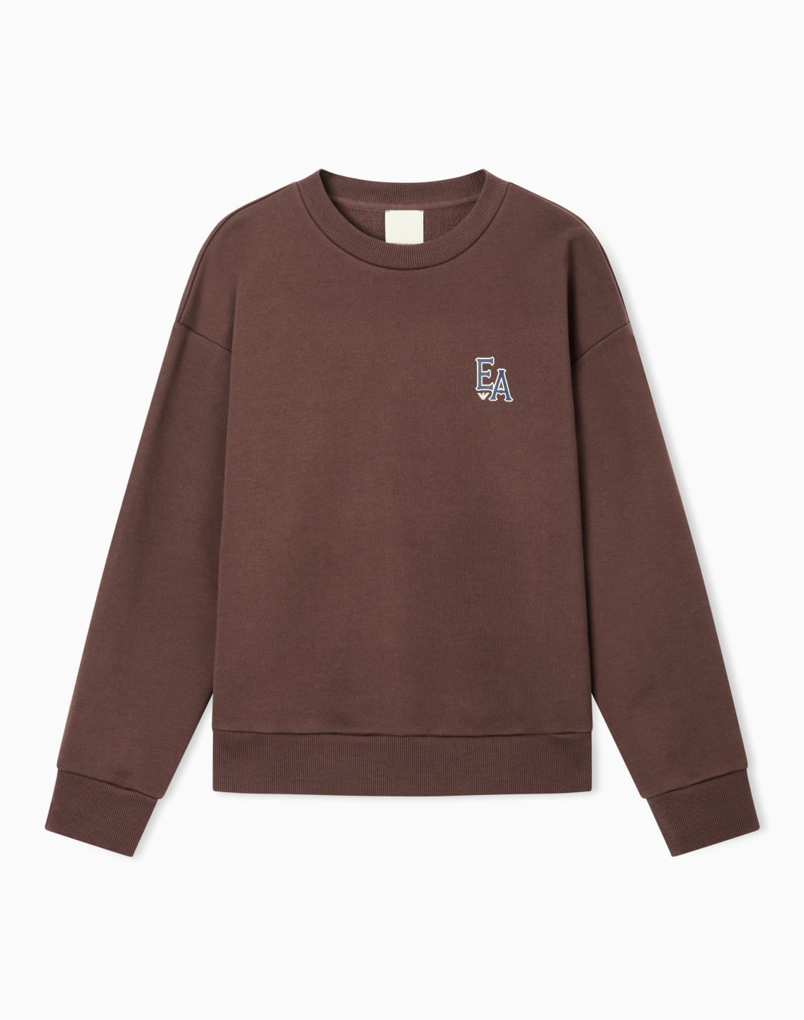 cotton-diagonal-fleece-crewneck-sweatshirt-brown--emporio-armani