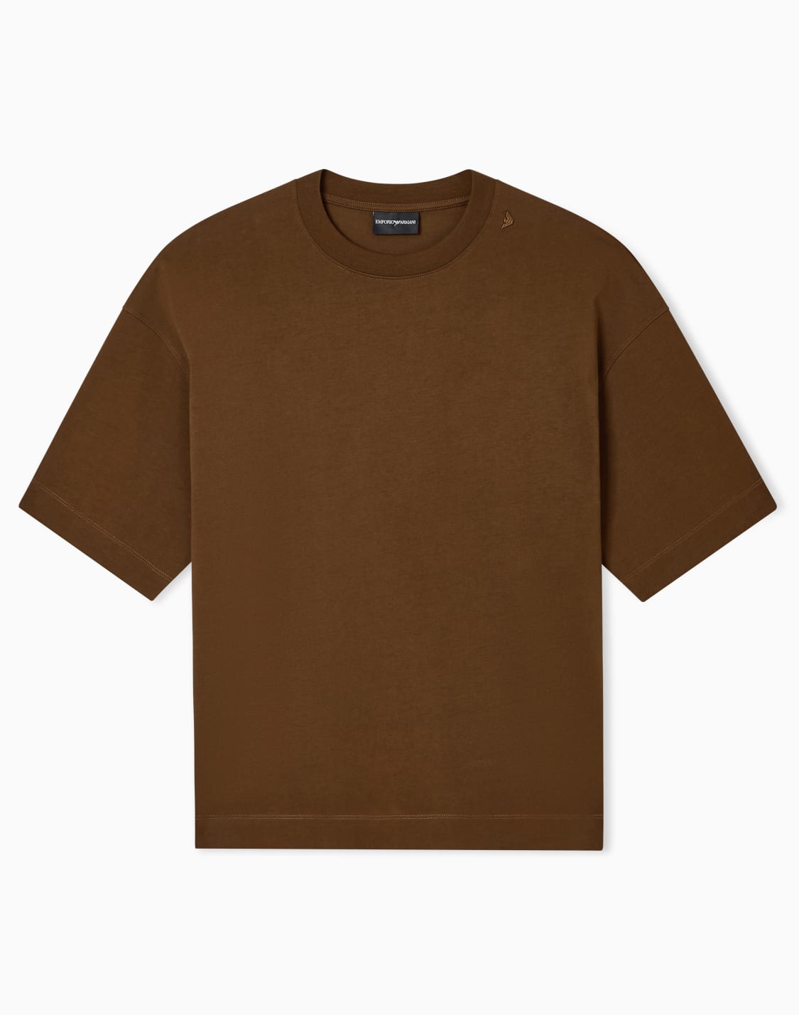 oversized-t-shirt-in-heavy-jersey-with-micro-eagle-embroidery-brown--emporio-armani