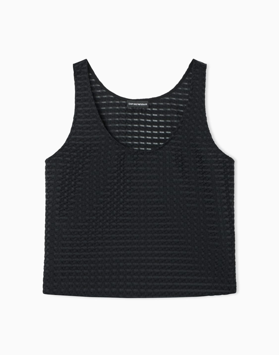 3d-padded-vichy-jacquard-top-negro--emporio-armani