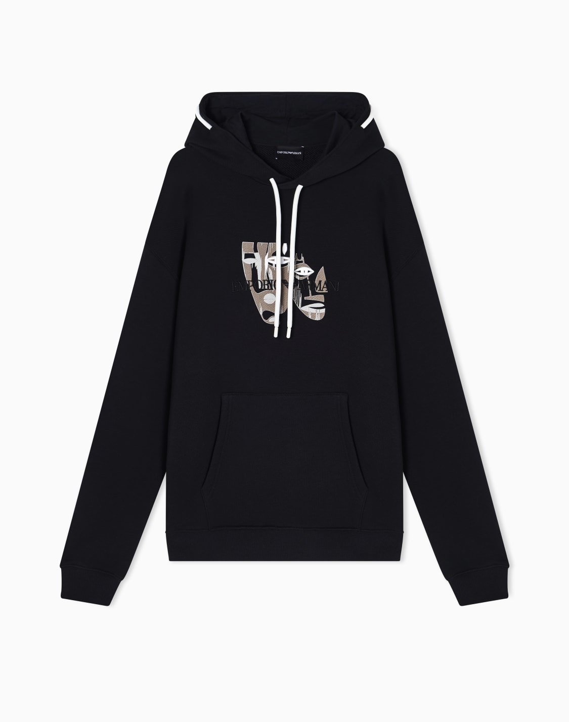 twill-jersey-hoodie-with-tribal-print-ブラック--emporio-armani