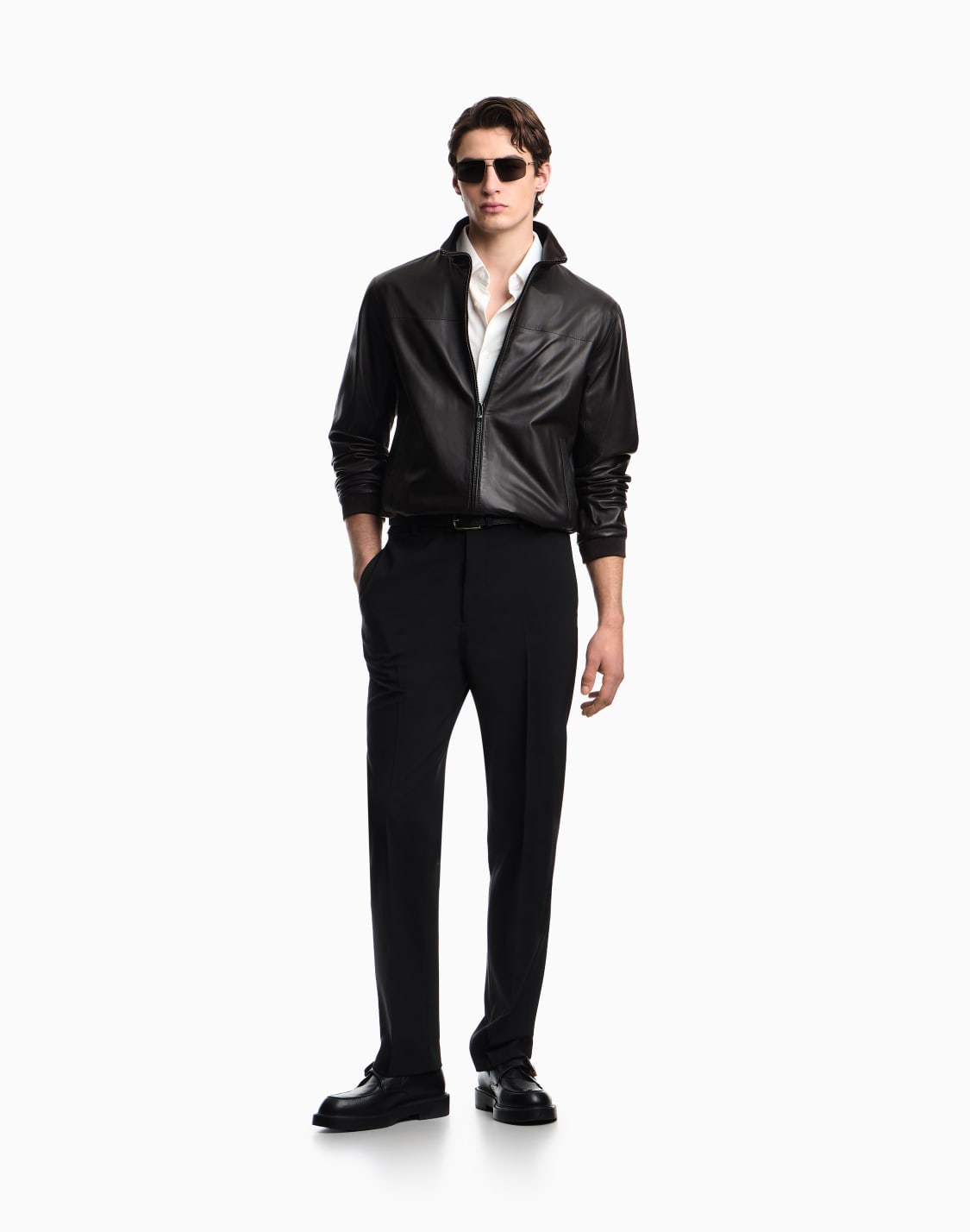 blouson-in-nappa-di-agnello-guanteria-marrone--emporio-armani