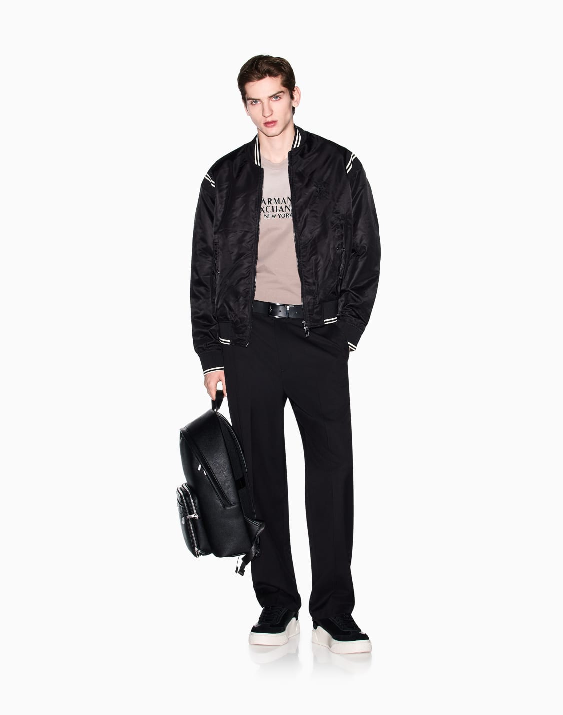 axロゴ-グラデション-半袖クルネックtシャツ-グレ--armani-exchange