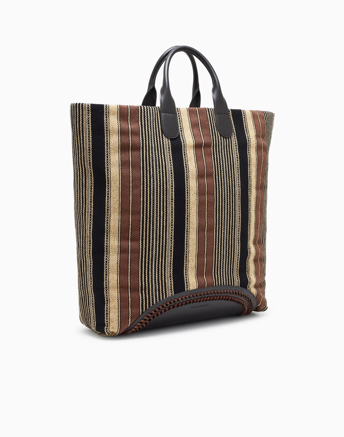 ショッパ-ファブリック-縦ストライプ-ブラウン--emporio-armani