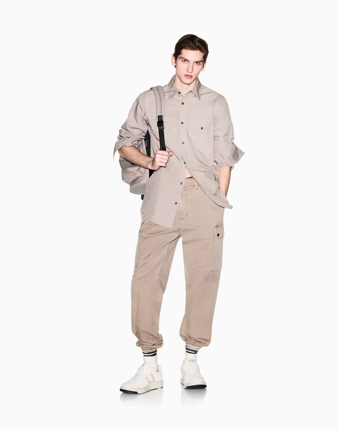 cotton-shirt-gris--armani-exchange