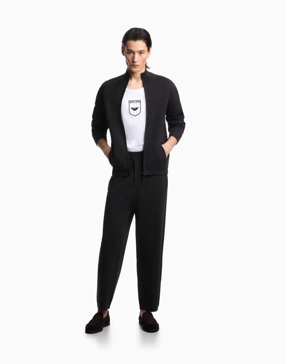 icon-asv-cardigan-aus-heavy-jersey-mit-durchgehendem-reiverschluss-grau--emporio-armani