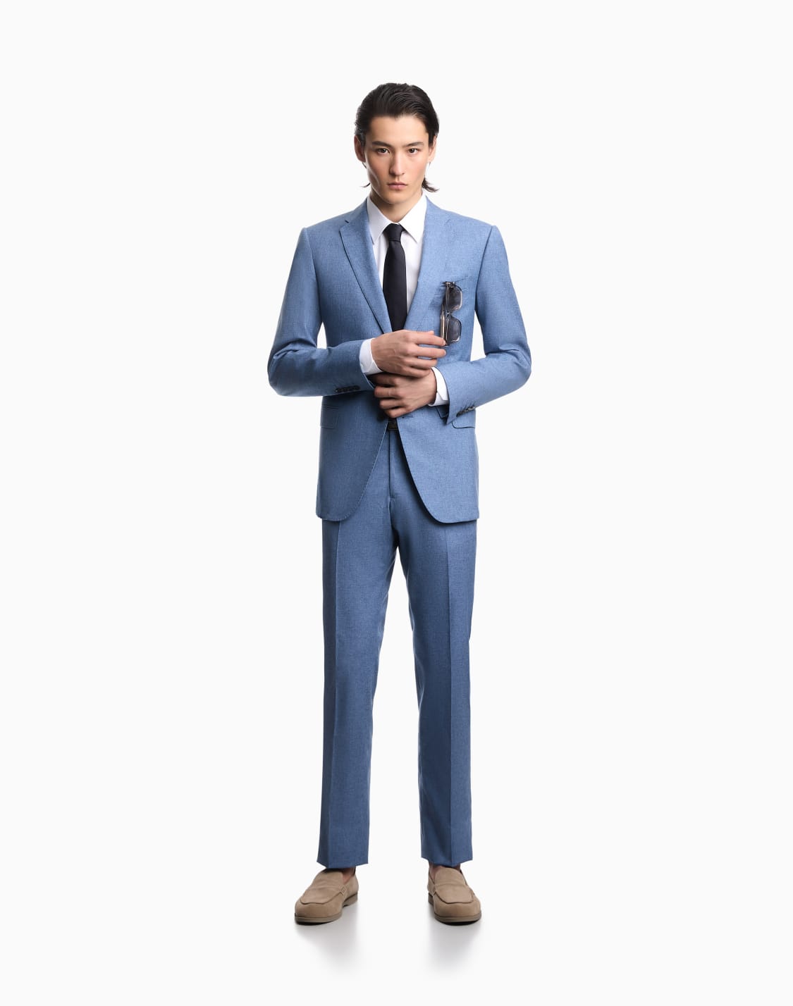 single-breasted-suit-in-fresh-wool-canvas-with-printed-yarn-light-blue--emporio-armani