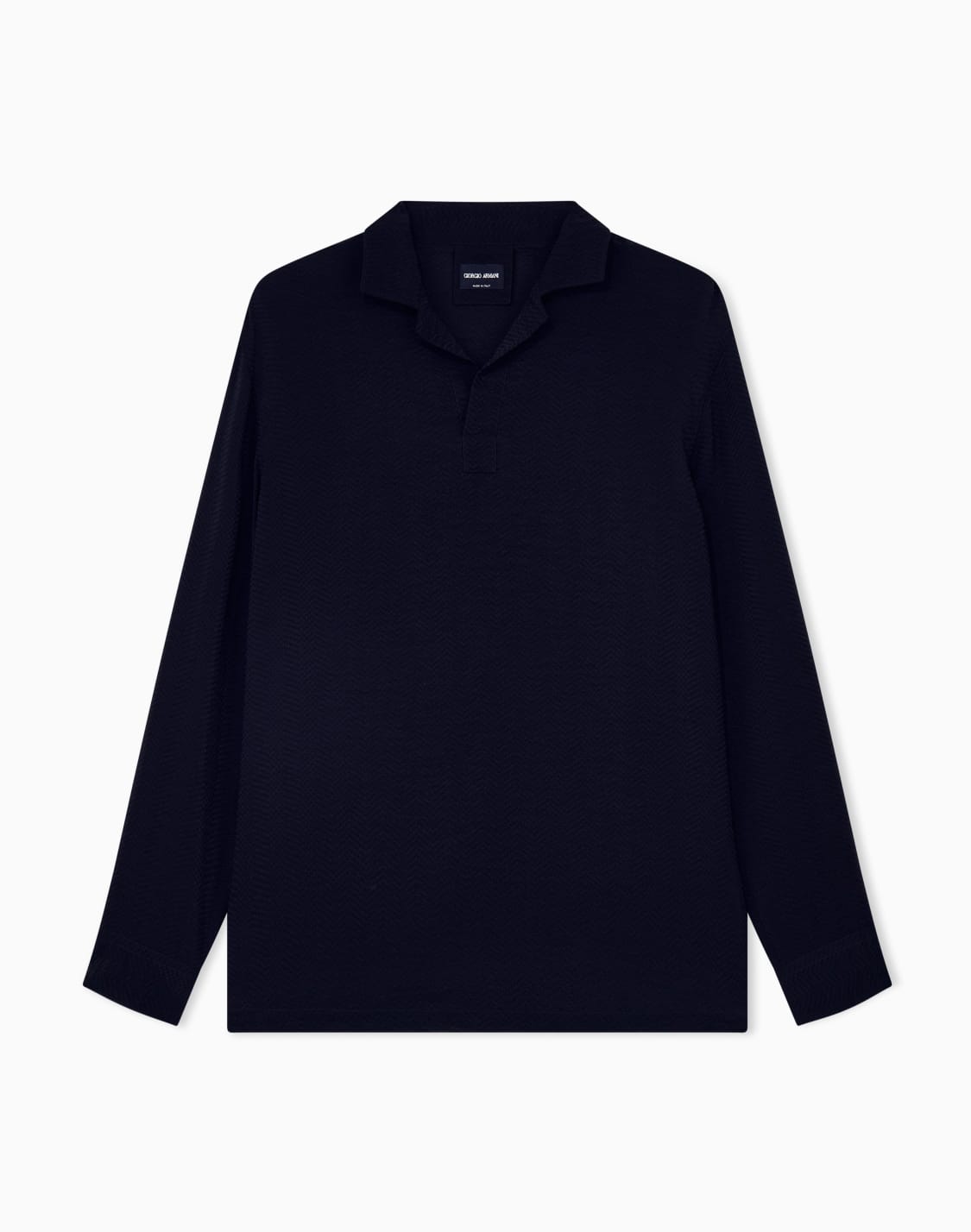 langarmhemd-aus-cupro-jacquard-mit-einem-fischgrtmuster-schwarz--giorgio-armani