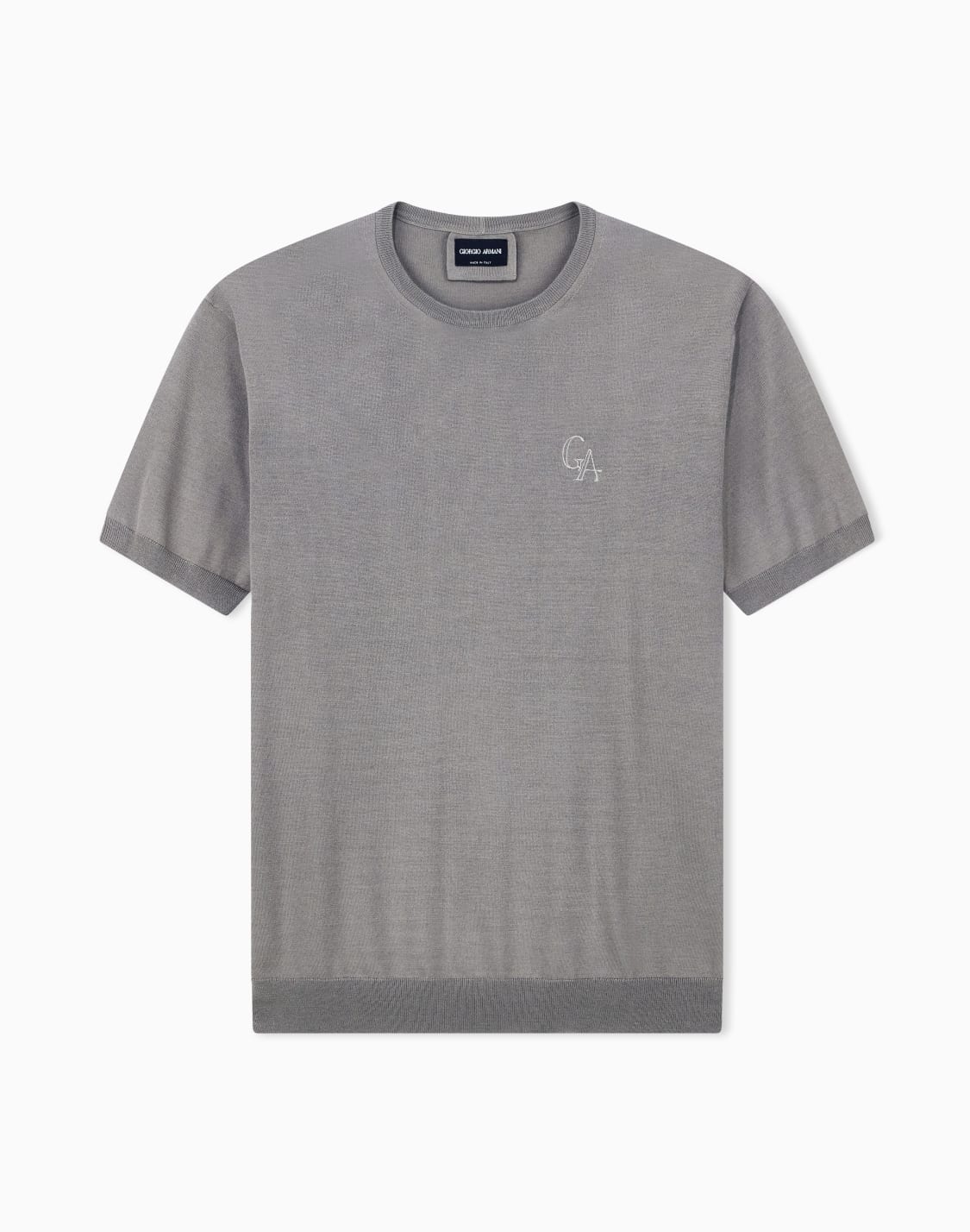 kurzrmeliger-feinstrickpullover-aus-seide-und-baumwolle-grau--giorgio-armani