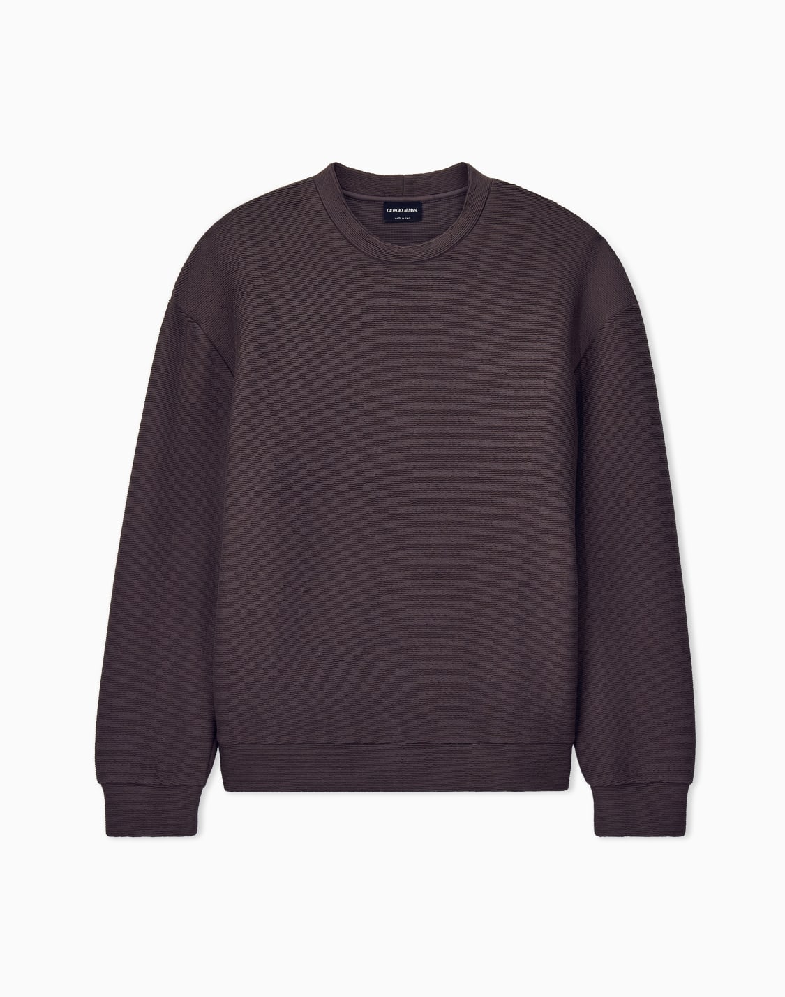 sweatshirt-in-textured-cotton-jersey-with-tubular-flounces-브라운--giorgio-armani