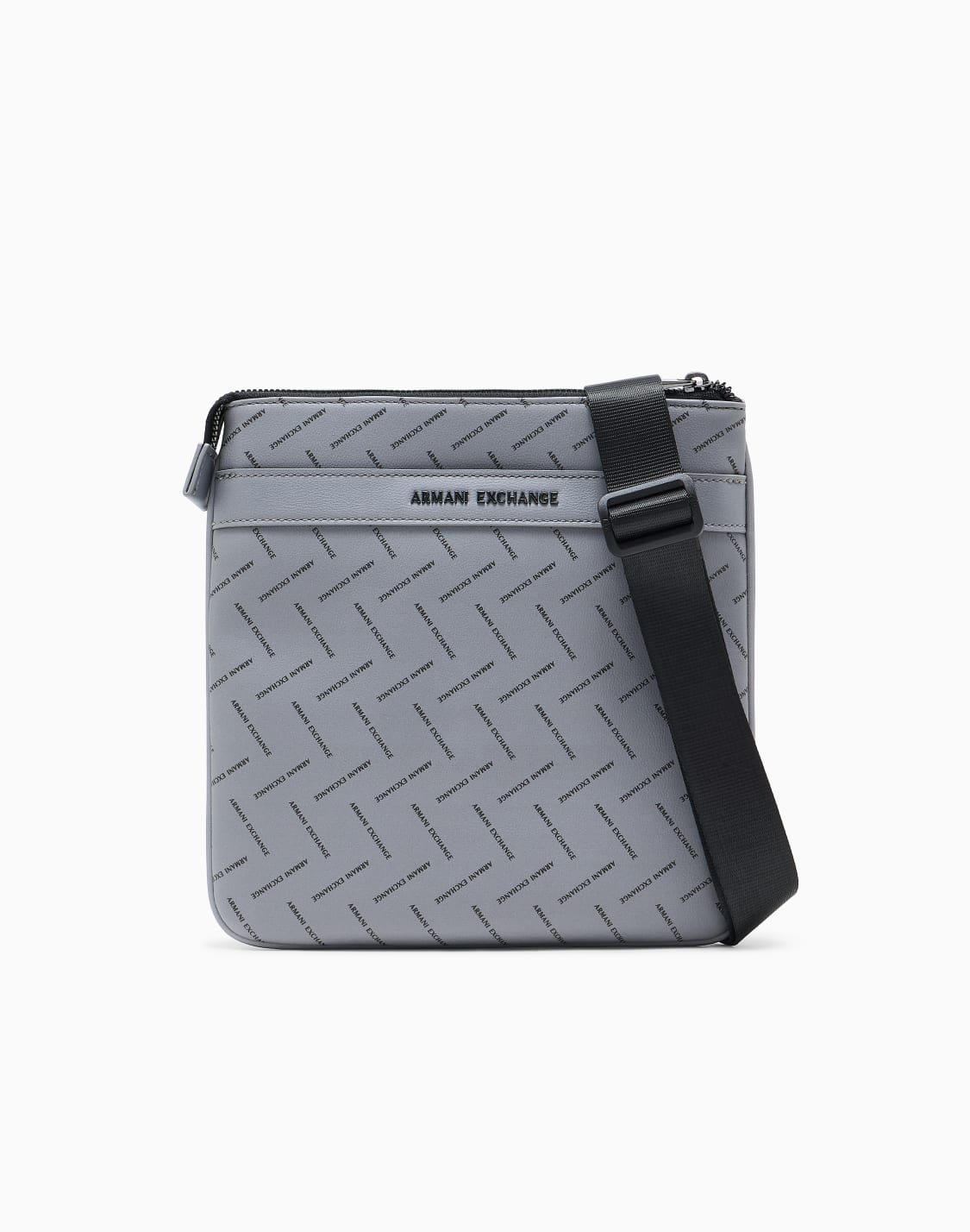 オルオバロゴ-フラットショルダバッグ-グレ--armani-exchange