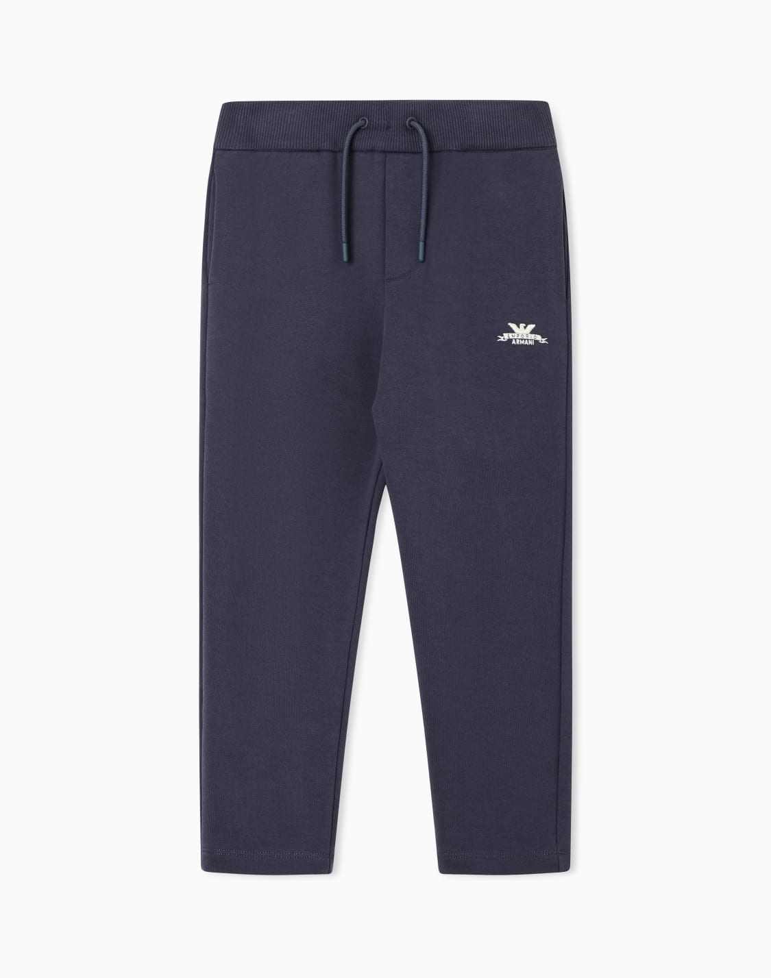 jogginghose-im-regular-fit-aus-baumwollfleece-mit-kordelzug-blau--emporio-armani