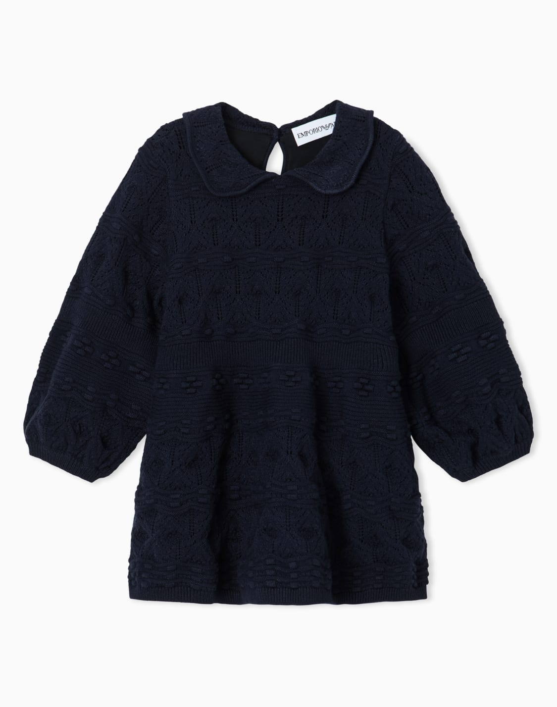 childrens-dress-in-textured-knit-with-a-peter-pan-collar-navy-blue--emporio-armani