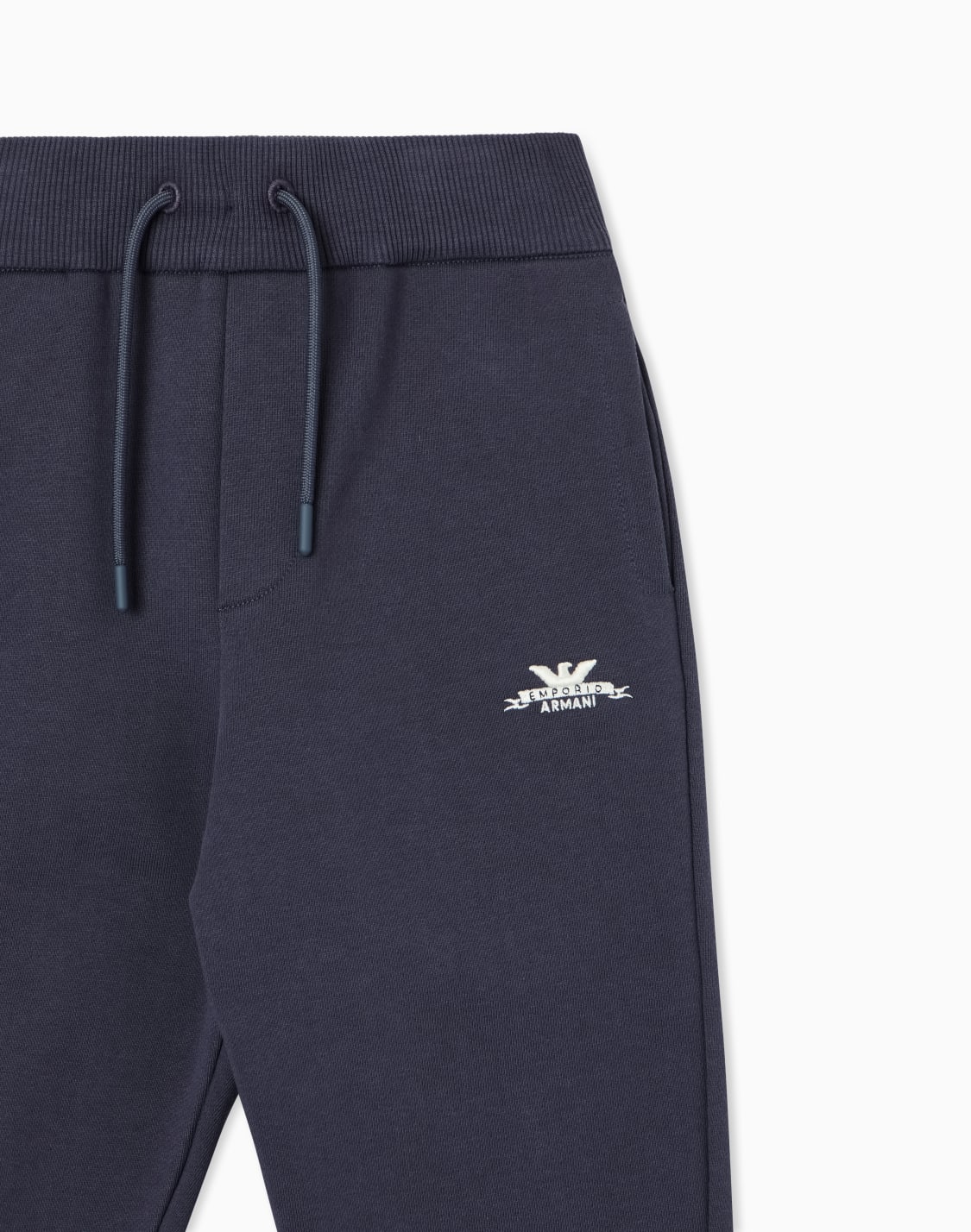 jogginghose-im-regular-fit-aus-baumwollfleece-mit-kordelzug-blau--emporio-armani