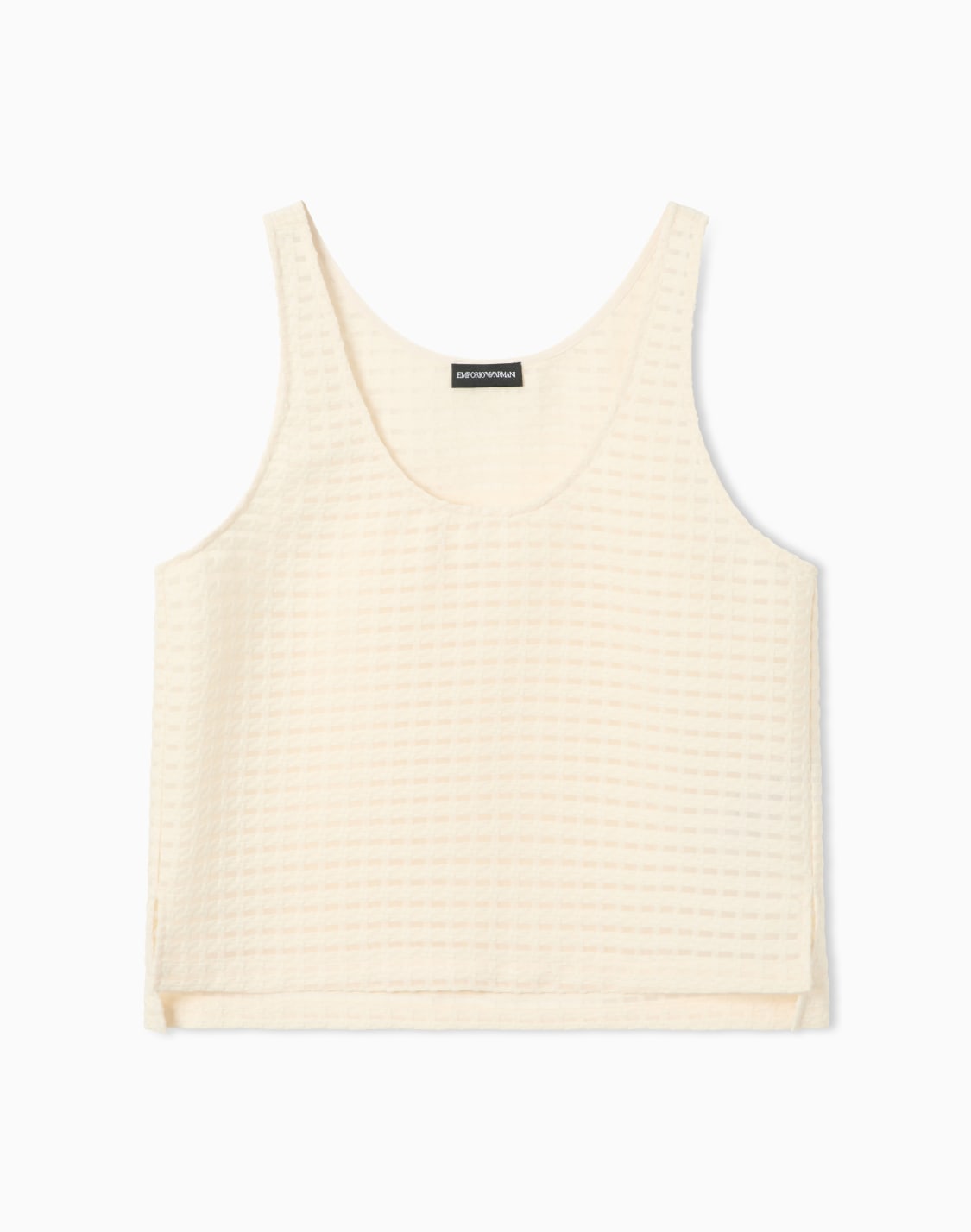 3d-padded-vichy-jacquard-top-ホワイト--emporio-armani