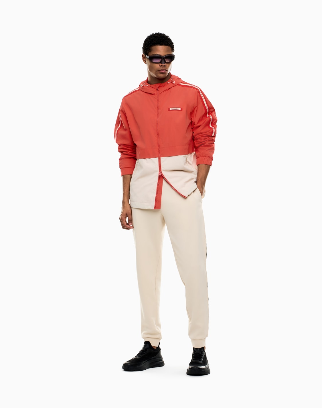 logo-series-フド付きジャケット-ナイロン-レッド--ea7