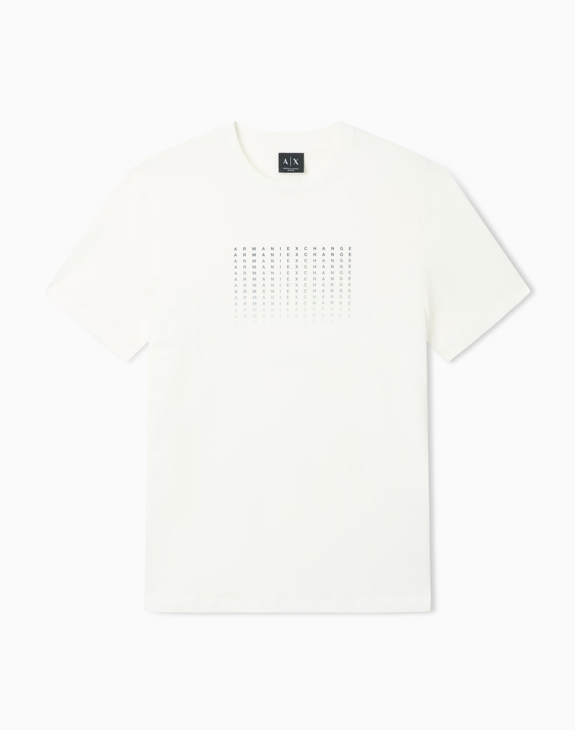 デグラデロゴ-スリムフィット-半袖クルネックtシャツ-ホワイト--armani-exchange