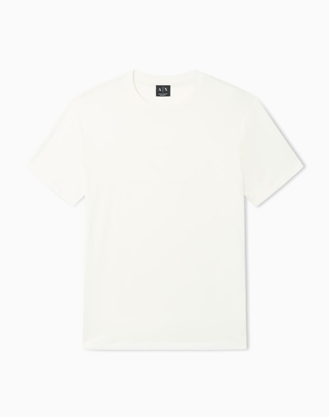 エンボスサクルロゴ-レギュラフィット-半袖クルネックtシャツ-ホワイト--armani-exchange