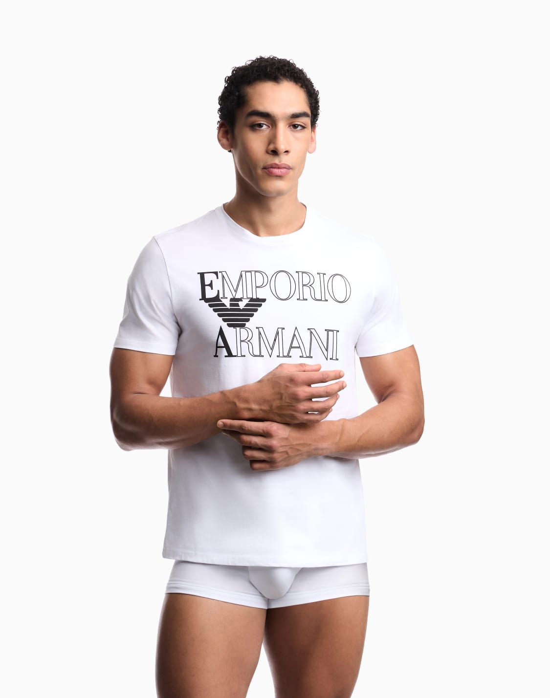 ビチウェア-tシャツ-ジャジ-ボルドロゴ-ホワイト--emporio-armani