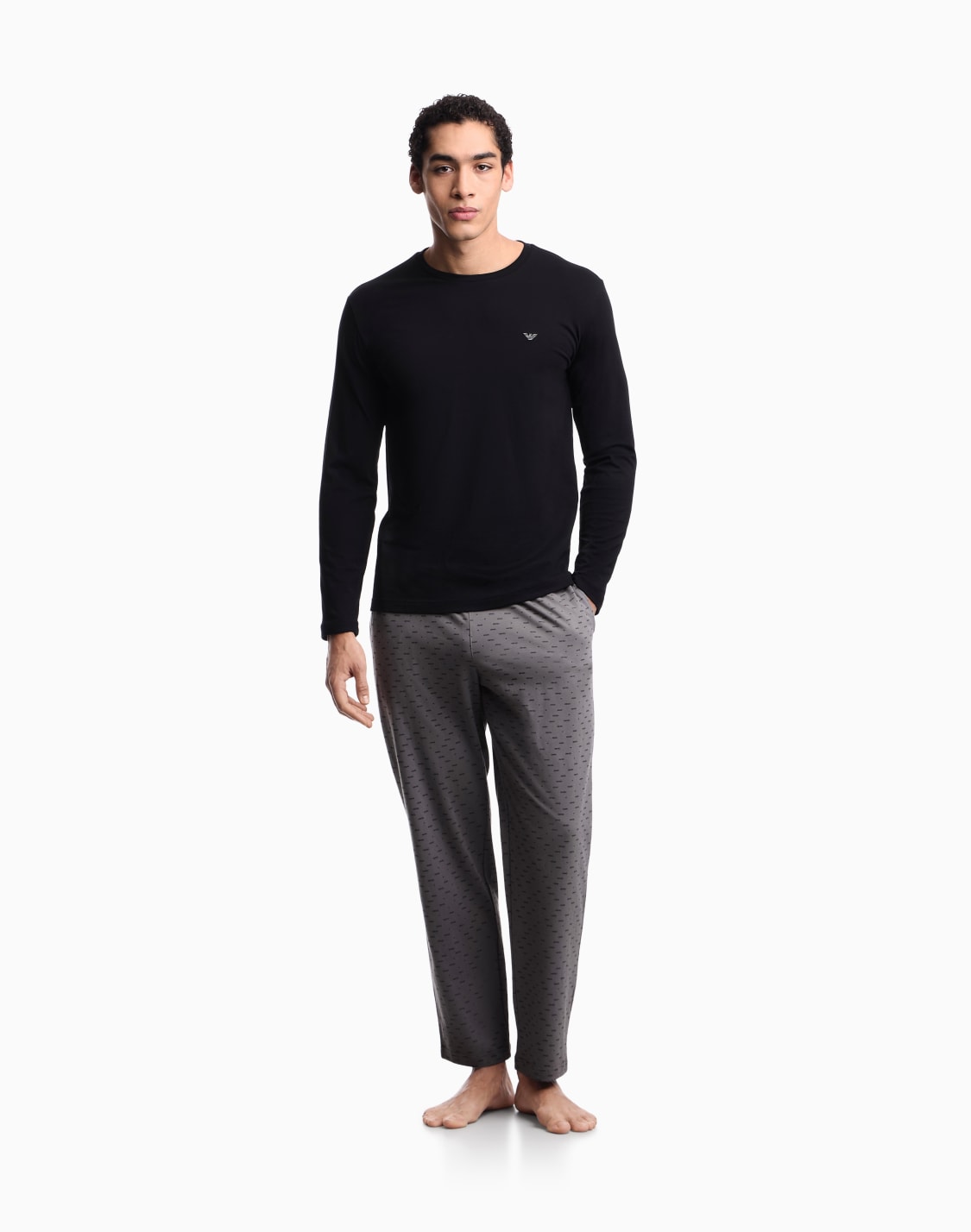 pyjama-en-jersey-imprim-motifs-varis-gris--emporio-armani