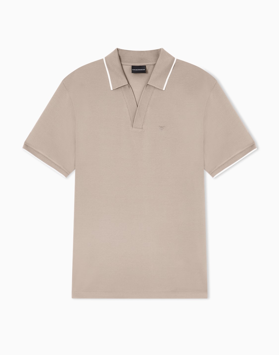 v-neck-polo-shirt-in-piqu-beige--emporio-armani