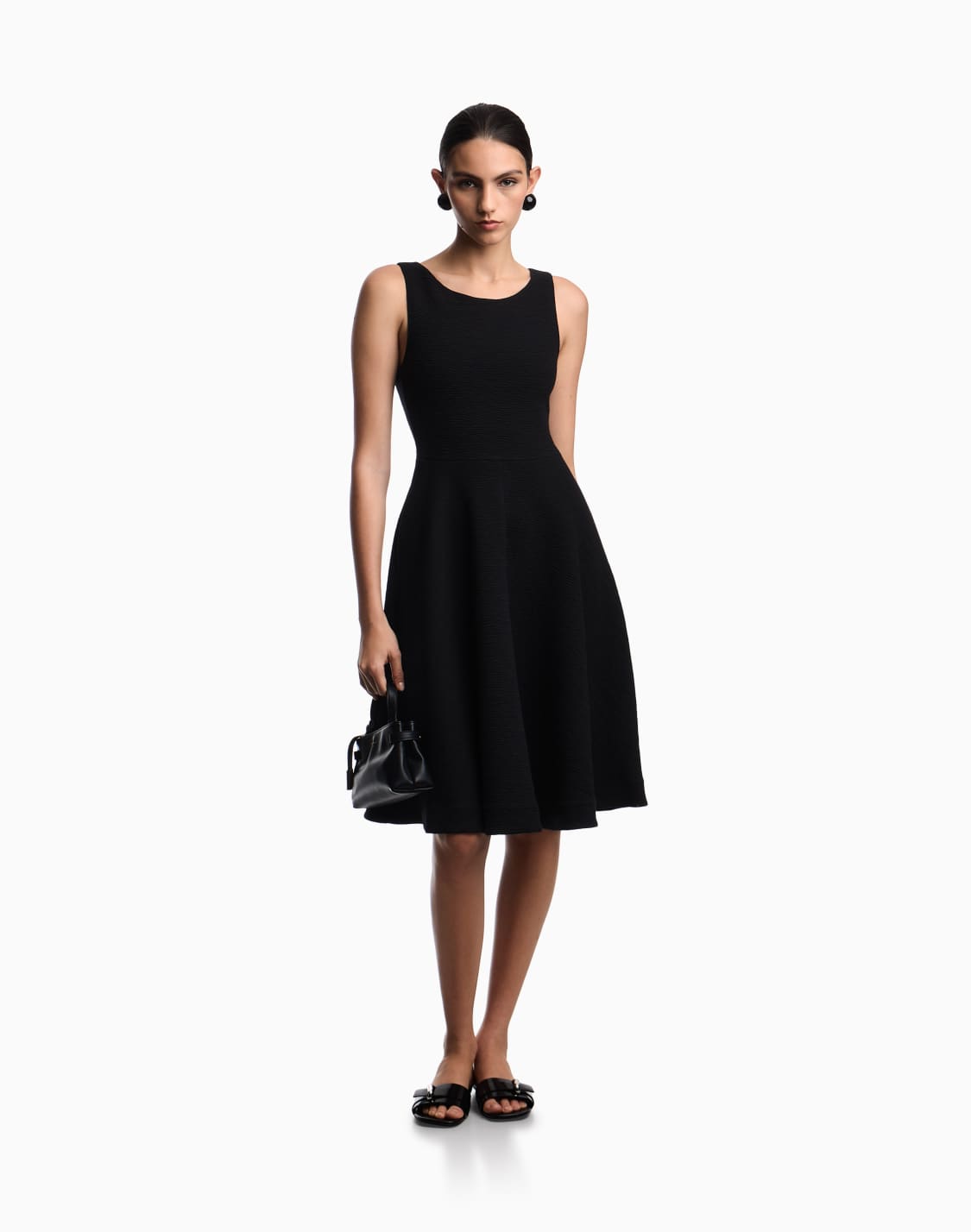embossed-jersey-full-dress-black--emporio-armani