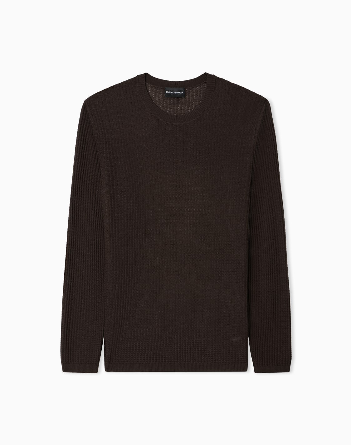 lyocell-blend-jumper-in-a-tuck-stitch-brown--emporio-armani