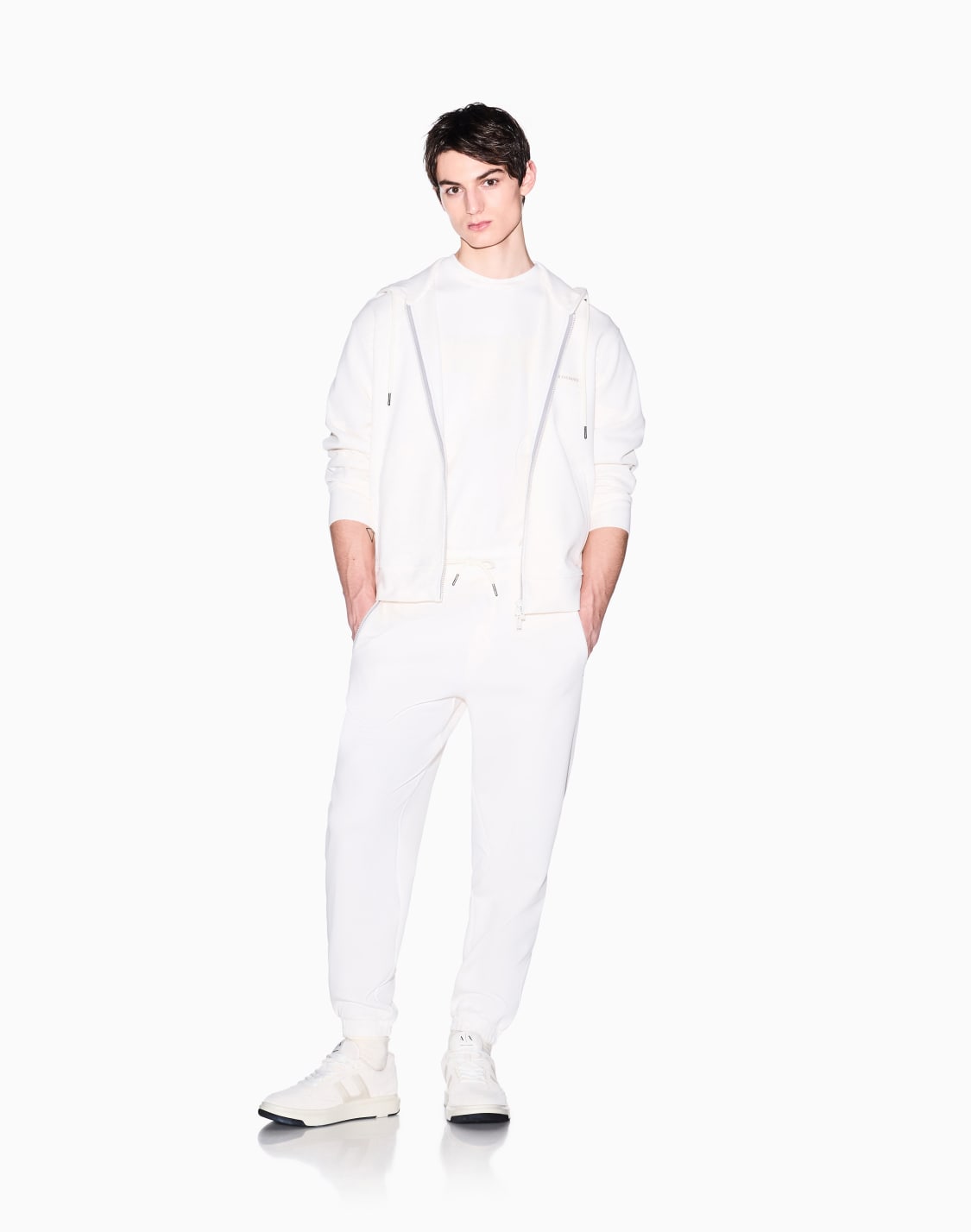 axロゴ-半袖スウェットシャツ-ホワイト--armani-exchange