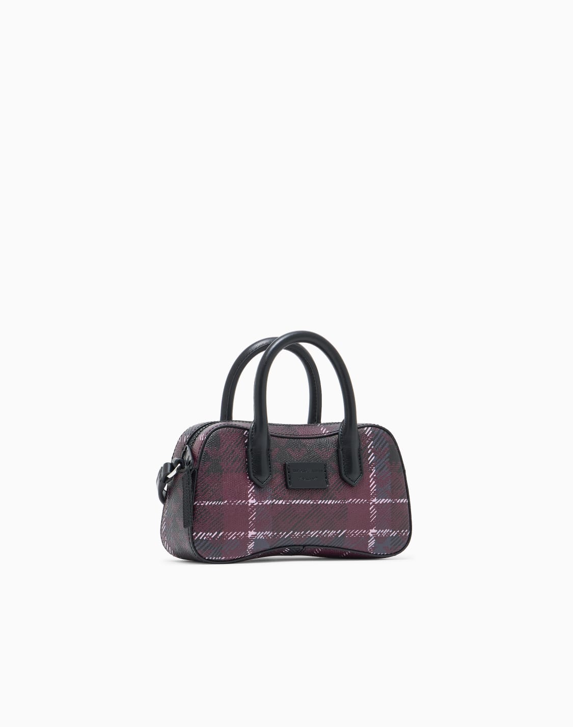 tartan-effect-handbag-with-a-zip-and-a-shoulder-strap-burgundy--emporio-armani