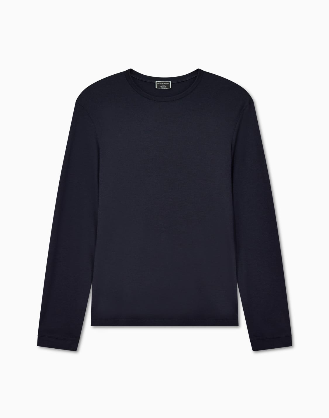 アイコン-クルネックセタ-カシミアインタロック-ネイビブル--giorgio-armani