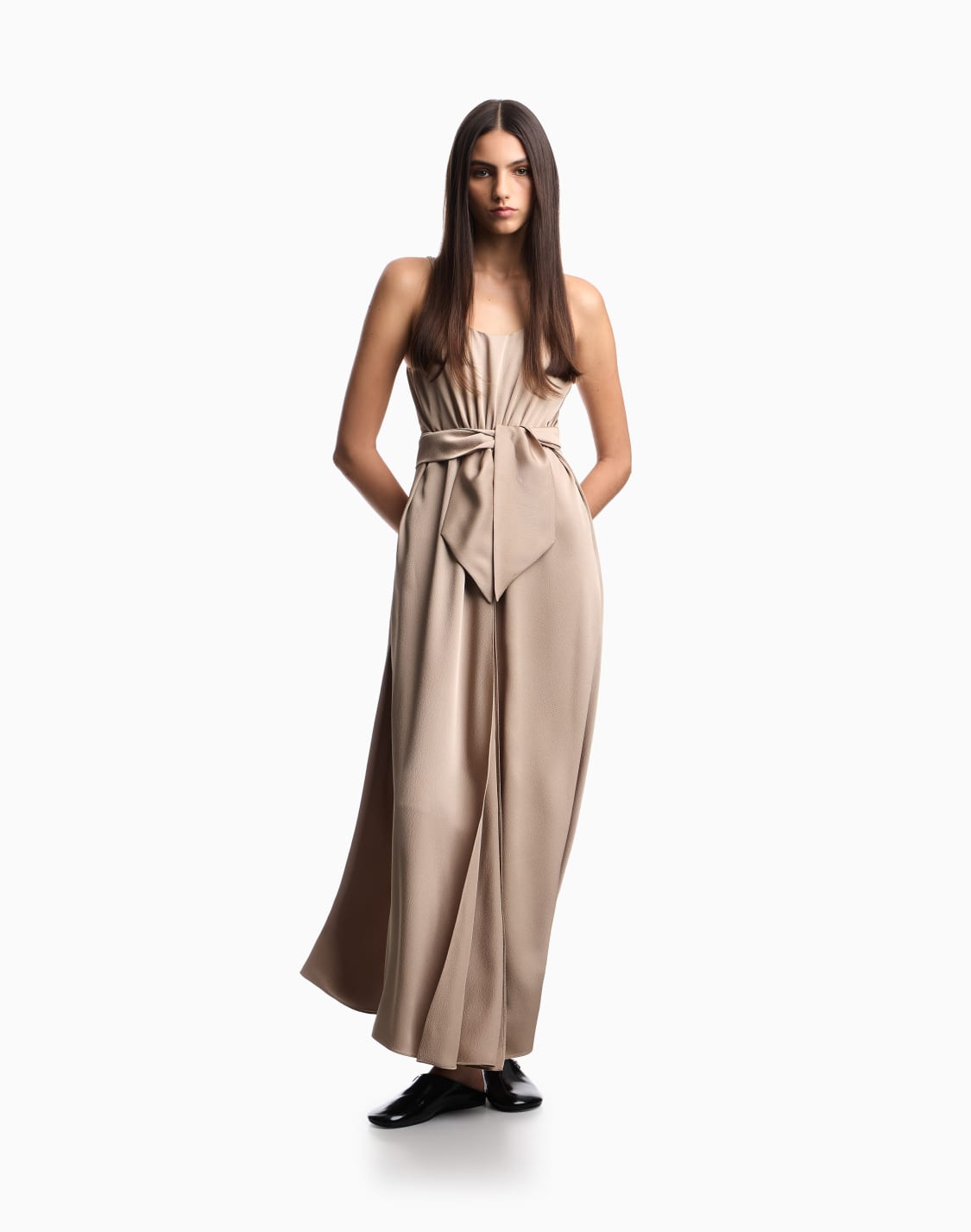 long-dresses-beige--emporio-armani