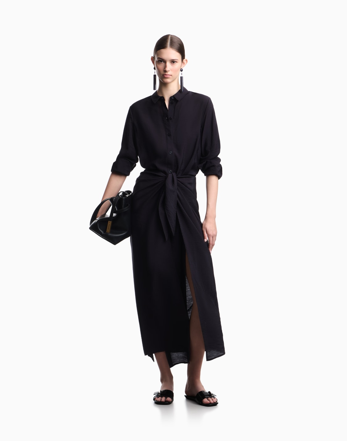 fluid-techno-rayon-dress-navy-blue--emporio-armani