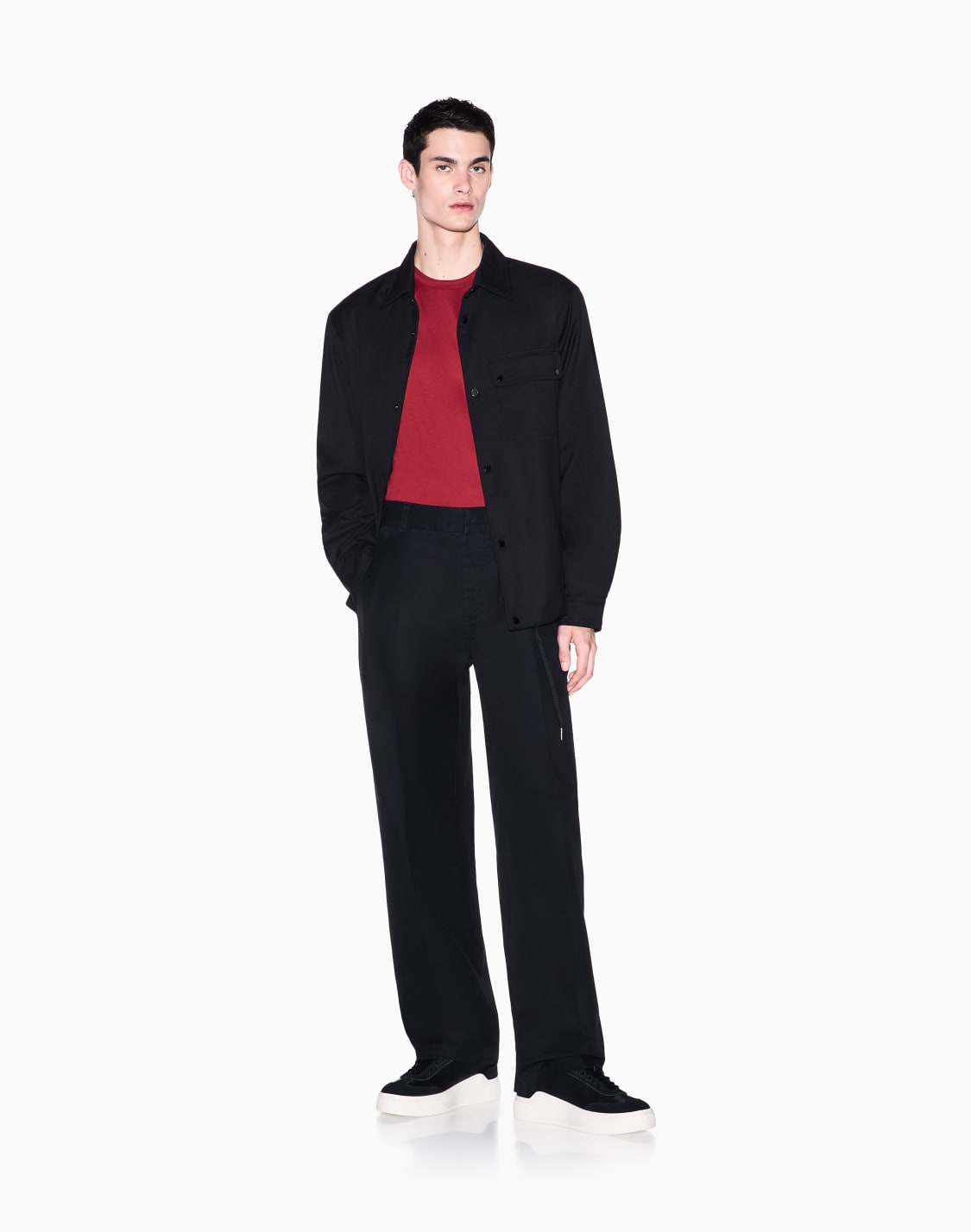 t-shirt-slim-fit-en-coton-pima-rouge--armani-exchange