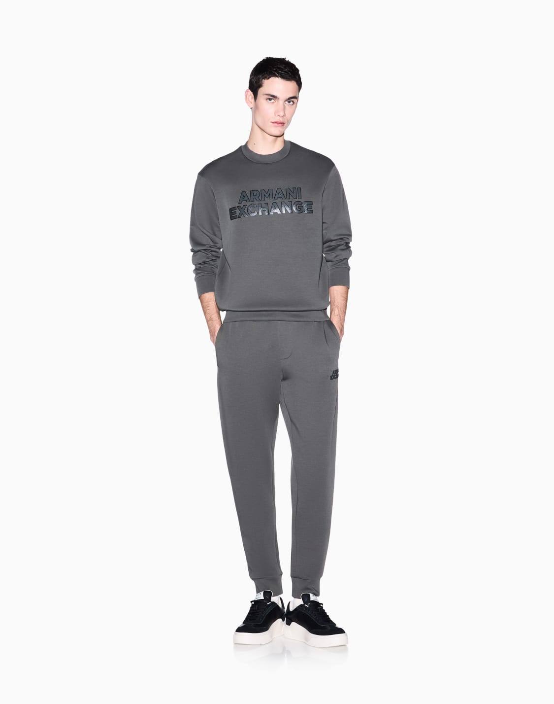 sweatshirt-in-technical-fabric-grey--armani-exchange