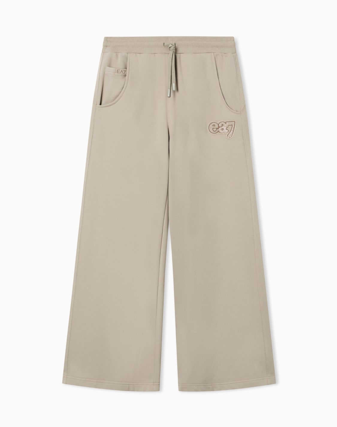 t-shirt-logo-series-en-mlange-de-coton-beige--ea7