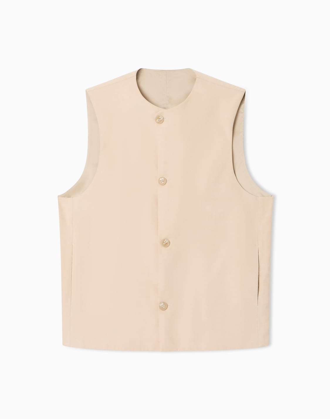 single-breasted-vest-in-cupro-effect-fabric-camel--emporio-armani