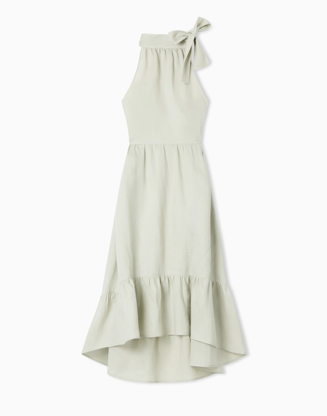 a-line-short-linen-poplin-dress-beige--armani-exchange