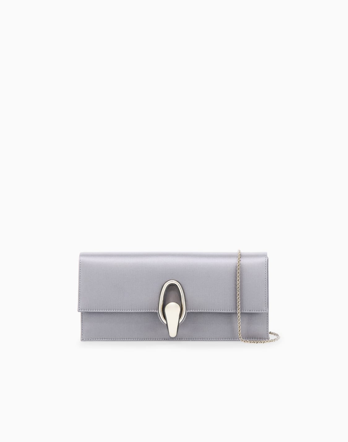 clutch-aus-satin-mit-metallverschluss-und-kettenriemen-silber--giorgio-armani
