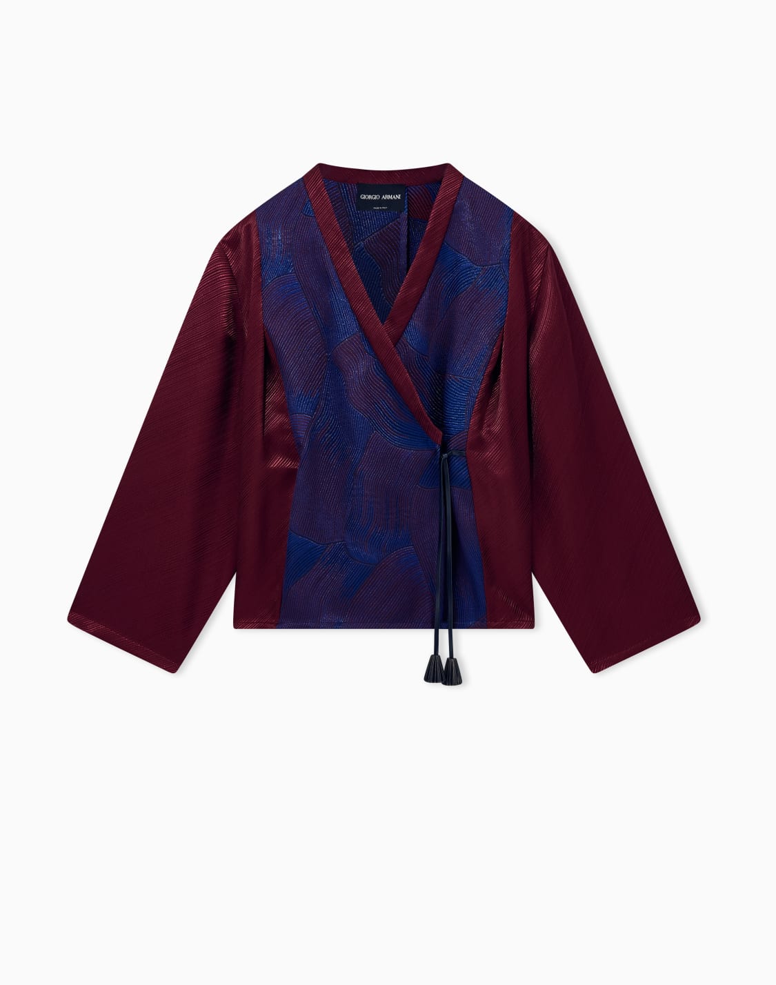 oversized-kimono-shirt-in-silk-lurex-jacquard-with-tassels-burgundy--giorgio-armani