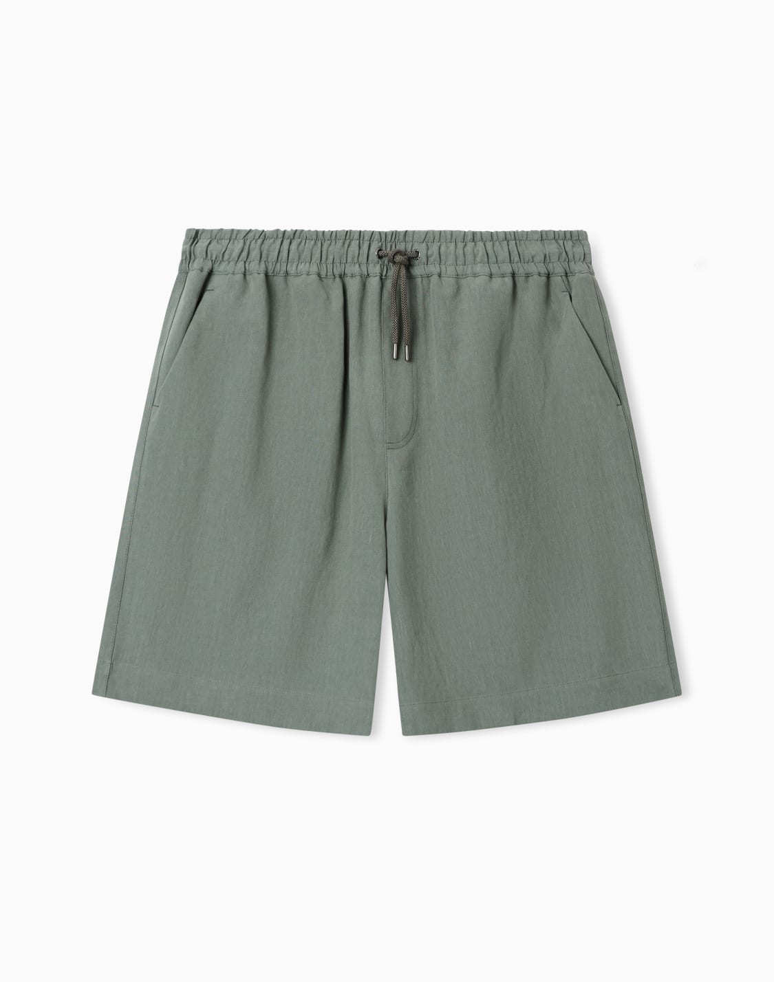 ノタック-バミュダパンツ-リネンキャンバス-グリン--giorgio-armani