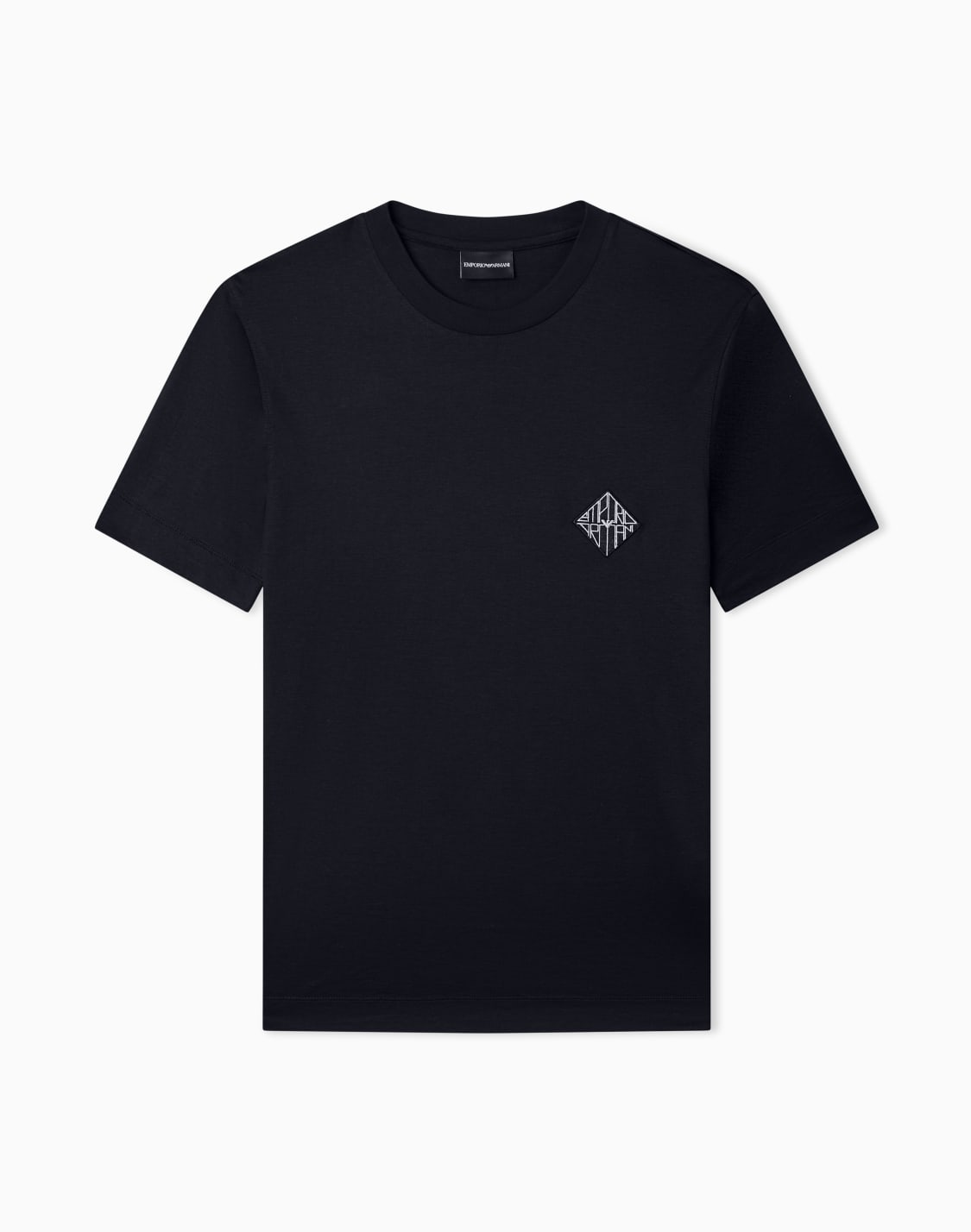 スリムフィットtシャツ-リヨセル混紡ジャジ-ロゴパッチ-ネイビブル--emporio-armani