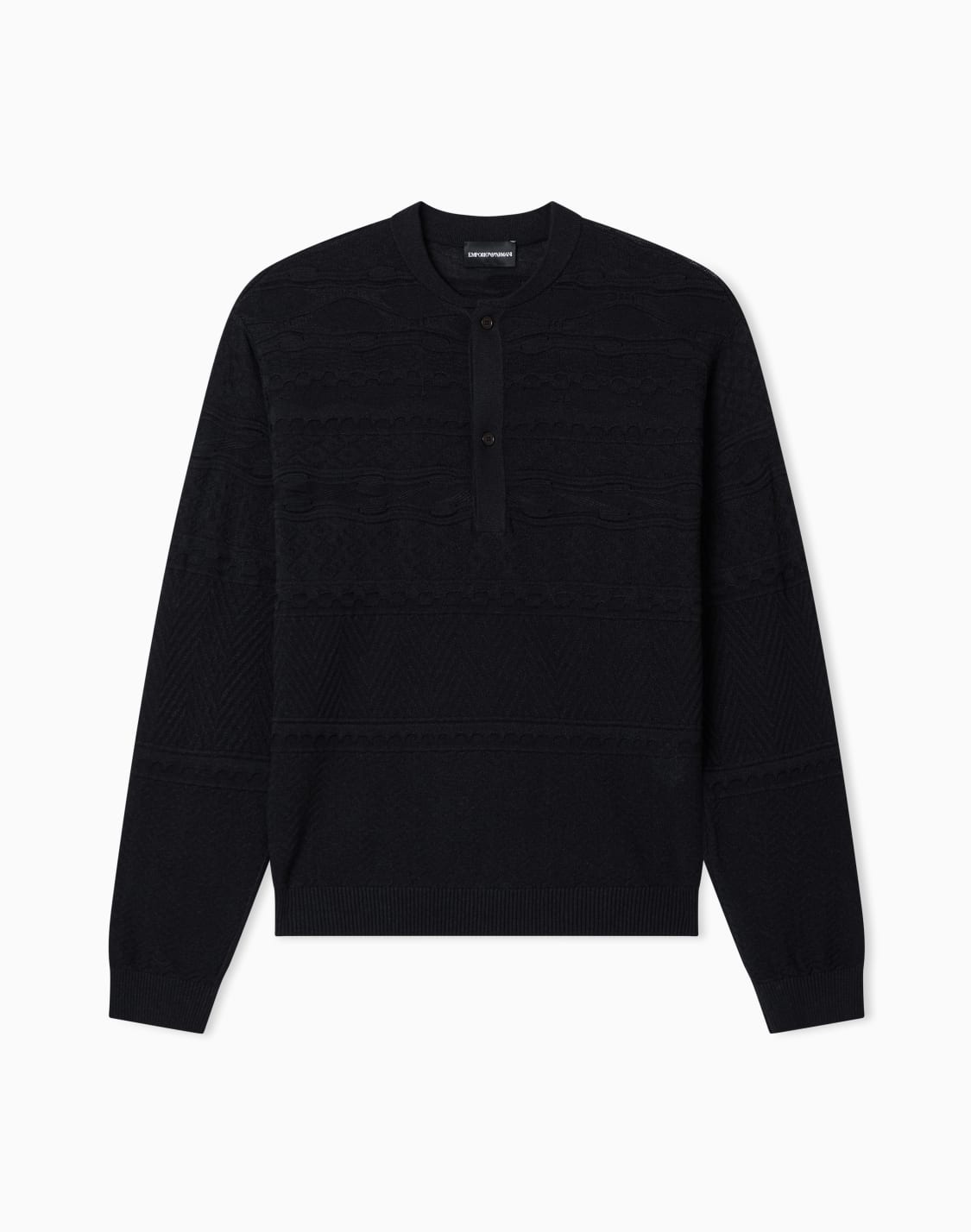 ヘンリネックセタ-リヨセル混紡-ブラック--emporio-armani