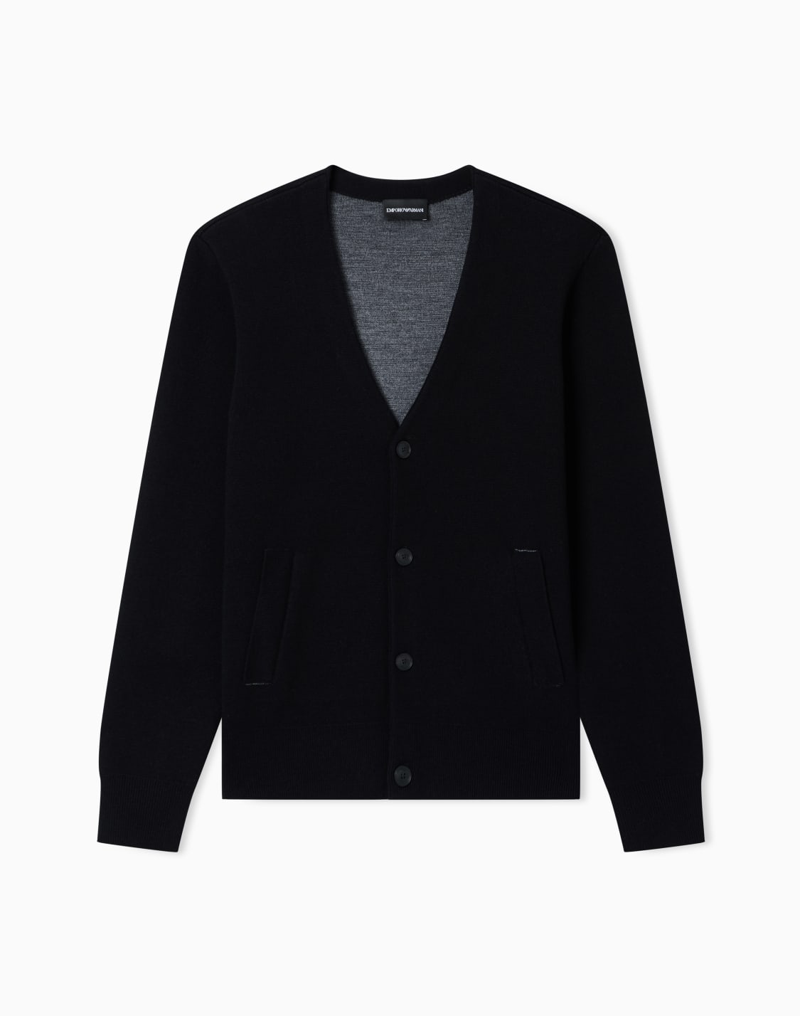 vネックカディガン-バジンウル-ボンディング-ブラック--emporio-armani