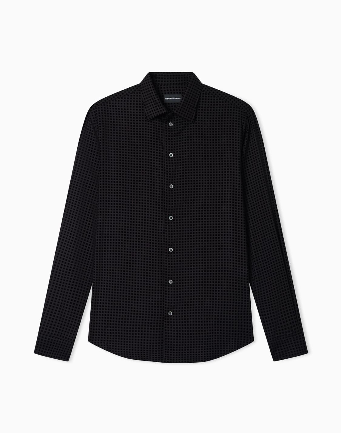 micro-check-flocked-viscose-shirt-black--emporio-armani