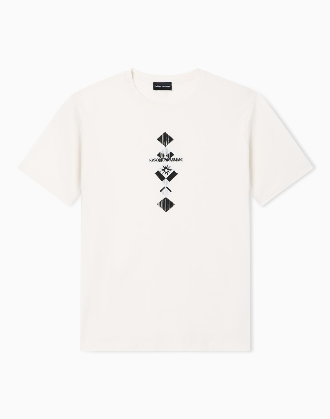 tシャツ-ジャジ-トライバルプリント-ホワイト--emporio-armani
