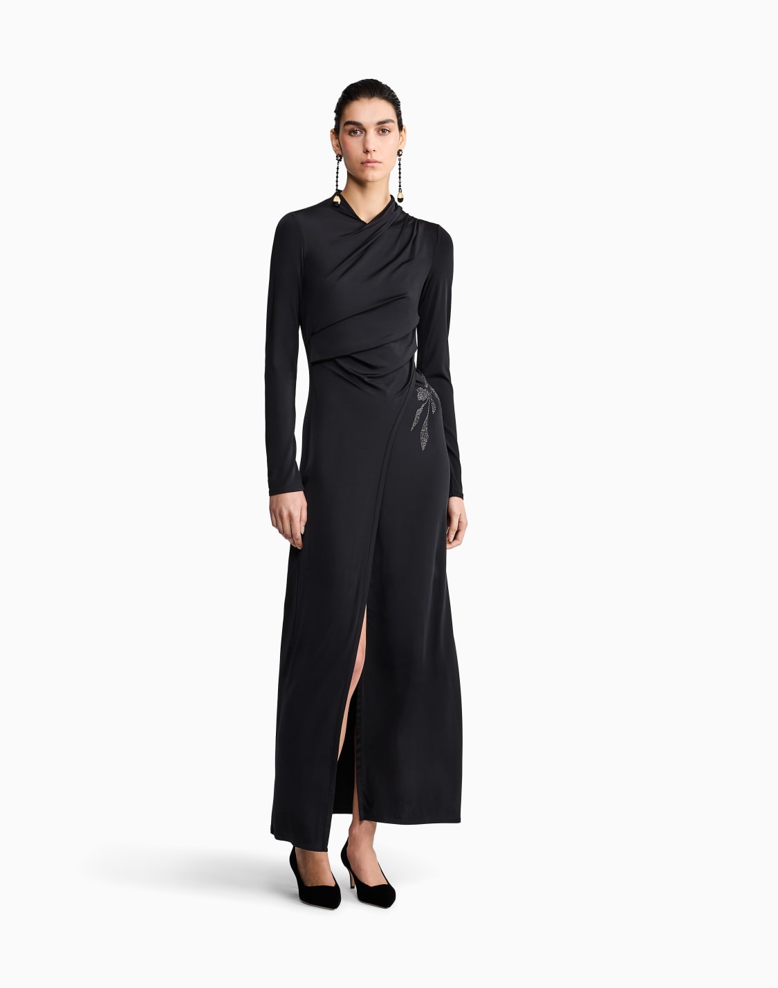asv-long-dress-in-stretch-viscose-jersey-with-rhinestones-black--giorgio-armani