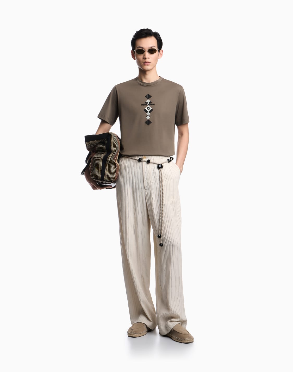 tシャツ-ジャジ-トライバルプリント-グリン--emporio-armani