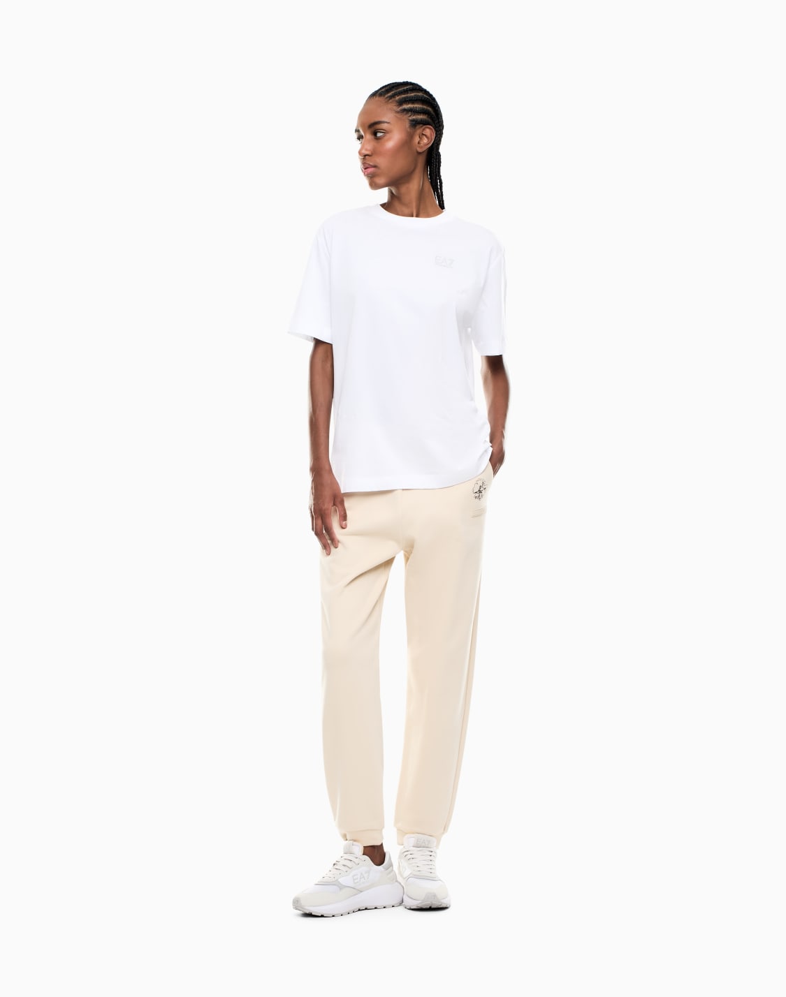 pantaloni-jogger-graphic-series-in-misto-cotone-beige--ea7